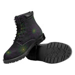 Purple And Green Spider Web Print Work Boots