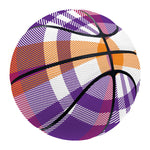 Purple And Orange Madras Plaid Print Basketball