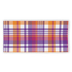 Purple And Orange Madras Plaid Print Beach Towel