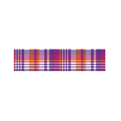 Purple And Orange Madras Plaid Print Bed Runner