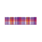 Purple And Orange Madras Plaid Print Bed Runner