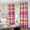 Purple And Orange Madras Plaid Print Blackout Grommet Curtains