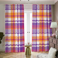 Purple And Orange Madras Plaid Print Dimout Pencil Pleat Curtains