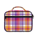 Purple And Orange Madras Plaid Print Briefcase Bible Bag