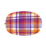 Purple And Orange Madras Plaid Print Car Side Mirror Covers