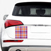 Purple And Orange Madras Plaid Print Car Sticker