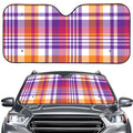 Purple And Orange Madras Plaid Print Car Windshield Sun Shade
