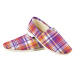 Purple And Orange Madras Plaid Print Casual Shoes