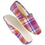 Purple And Orange Madras Plaid Print Casual Shoes
