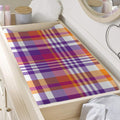Purple And Orange Madras Plaid Print Changing Pad Cover
