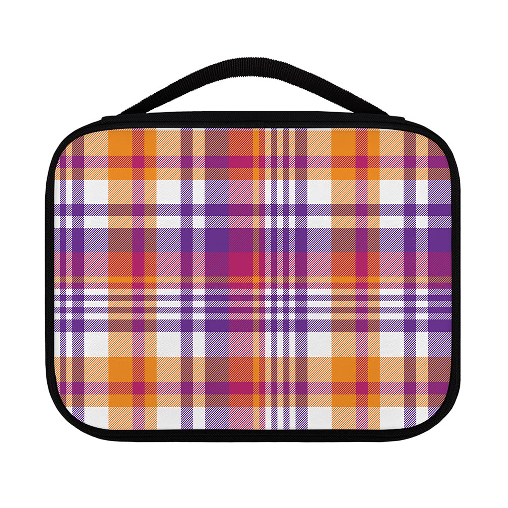 Purple And Orange Madras Plaid Print Classic Bible Case