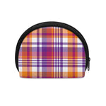 Purple And Orange Madras Plaid Print Coin Purse