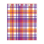 Purple And Orange Madras Plaid Print Curtain