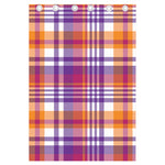 Purple And Orange Madras Plaid Print Curtain