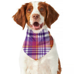 Purple And Orange Madras Plaid Print Dog Bandana