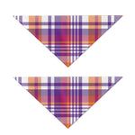 Purple And Orange Madras Plaid Print Dog Bandana