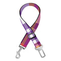 Purple And Orange Madras Plaid Print Dog Seat Belt