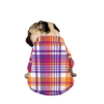 Purple And Orange Madras Plaid Print Dog Zip Up Jacket