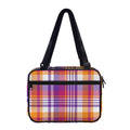 Purple And Orange Madras Plaid Print Double Strap Bible Bag