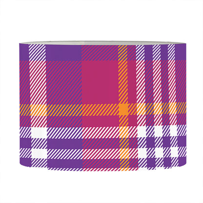 Purple And Orange Madras Plaid Print Drum Lamp Shade