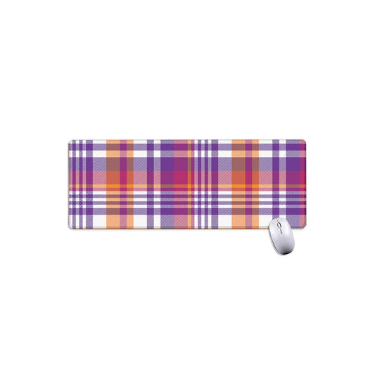 Purple And Orange Madras Plaid Print Extended Mouse Pad