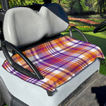 Purple And Orange Madras Plaid Print Golf Cart Seat Cover