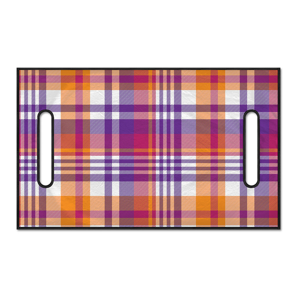 Purple And Orange Madras Plaid Print Golf Cart Seat Cover