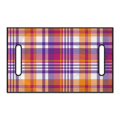 Purple And Orange Madras Plaid Print Golf Cart Seat Cover