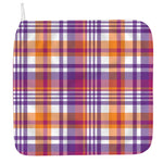 Purple And Orange Madras Plaid Print Hand Towel