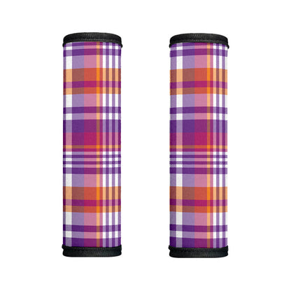 Purple And Orange Madras Plaid Print Handle Covers