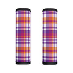 Purple And Orange Madras Plaid Print Handle Covers
