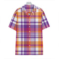 Purple And Orange Madras Plaid Print Hawaiian Shirt