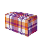 Purple And Orange Madras Plaid Print Leather Tissue Box Cover