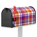 Purple And Orange Madras Plaid Print Mailbox Cover