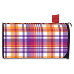 Purple And Orange Madras Plaid Print Mailbox Cover