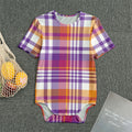 Purple And Orange Madras Plaid Print Men's Bodysuit