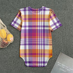 Purple And Orange Madras Plaid Print Men's Bodysuit