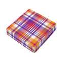 Purple And Orange Madras Plaid Print Outdoor Seat Cushion Cover