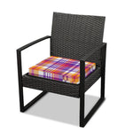 Purple And Orange Madras Plaid Print Outdoor Seat Cushion Cover