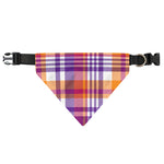 Purple And Orange Madras Plaid Print Over The Collar Dog Bandana