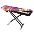 Purple And Orange Madras Plaid Print Piano Keyboard Cover