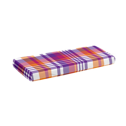 Purple And Orange Madras Plaid Print Piano Keyboard Cover