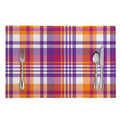 Purple And Orange Madras Plaid Print Placemat