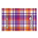 Purple And Orange Madras Plaid Print Placemat