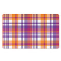Purple And Orange Madras Plaid Print Polyester Doormat