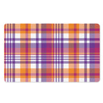 Purple And Orange Madras Plaid Print Polyester Doormat