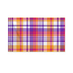 Purple And Orange Madras Plaid Print Polyester Flag