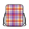 Purple And Orange Madras Plaid Print Rectangular Crossbody Bag