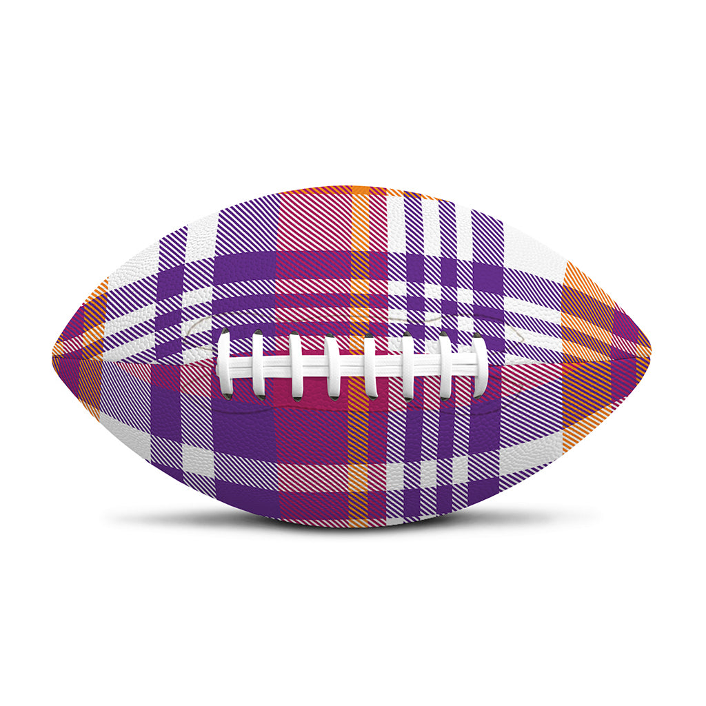Purple And Orange Madras Plaid Print Rugby Ball