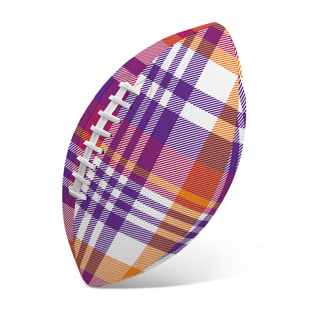 Purple And Orange Madras Plaid Print Rugby Ball